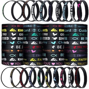 Pulseiras Skylety Bible Verse Bulk Christian Gift 120 unidades