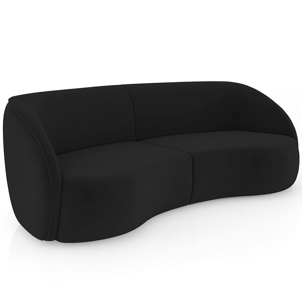 Sofá 4 Lugares Para Sala Living Orgânico 240cm Eron M03 Veludo Preto - Lyam Decor