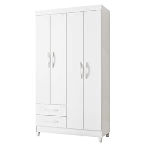 Guarda Roupa Solteiro 103cm 4 Portas Dony Flex A02 Branco - Mpozenato