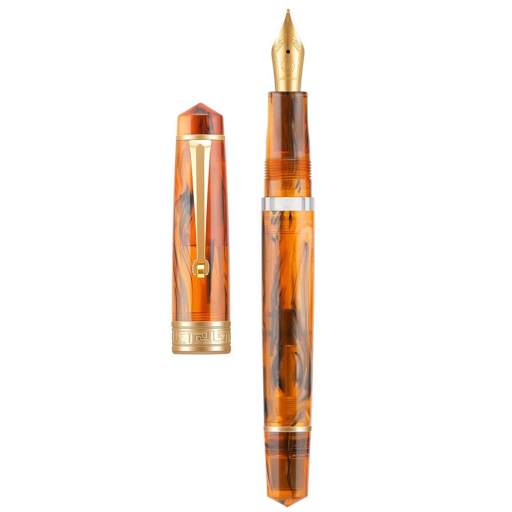 Caneta-tinteiro Asvine P20 Piston Amber Resin Iridium Nib
