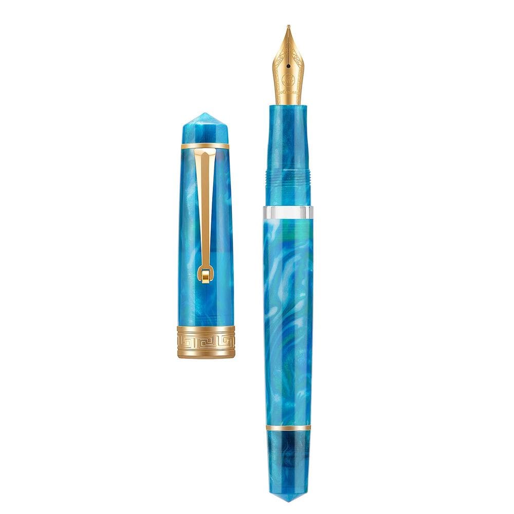 Caneta-tinteiro Asvine P20 Piston Blue Resin Iridium Nib