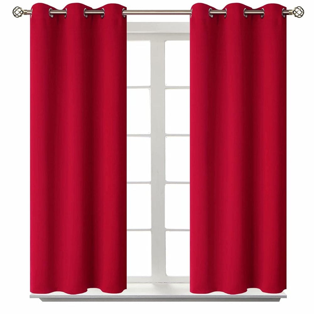 Cortinas BGment Room Darkening Red 38x114cm 2 painéis