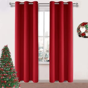Cortinas Blackout DWCN Red 107 cm x 213 cm para sala de estar