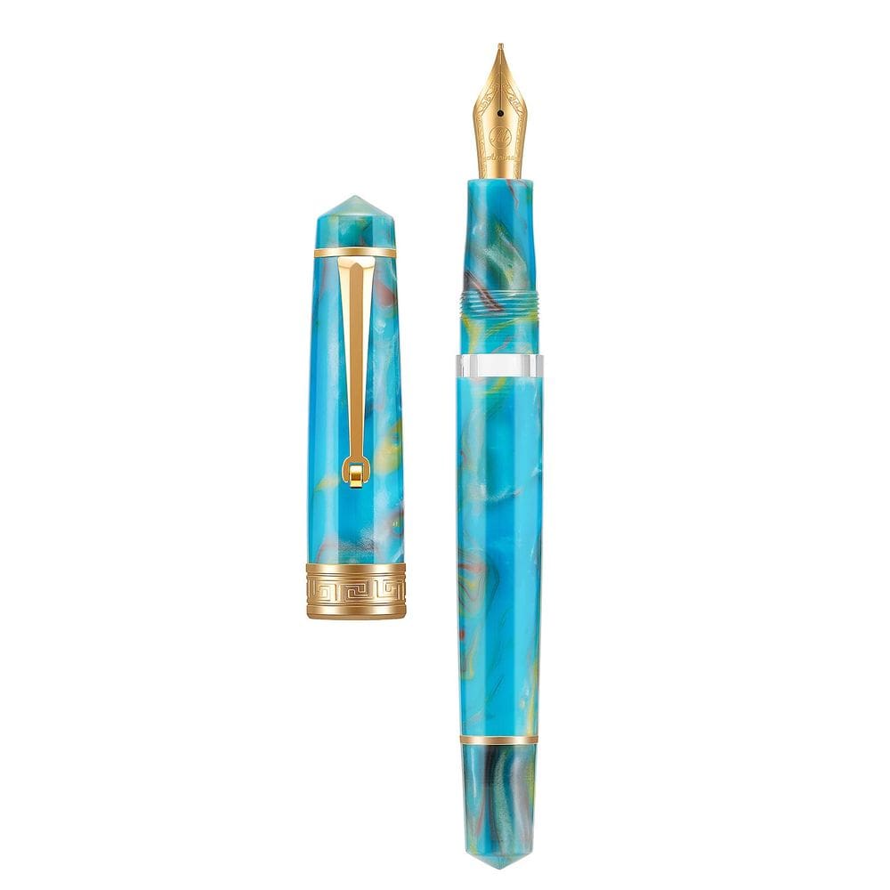 Caneta-tinteiro Asvine P20 Lake Blue Resin Enchimento