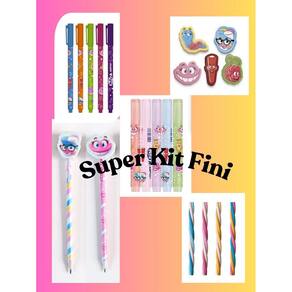 Kit Fini caneta gel marca texto com cheirinho borracha com cheirinho torcida material escolar fofo