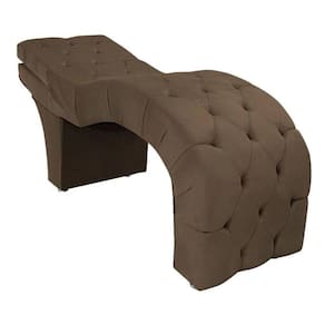 Maca Estética Estofada Reclinável Ergonômica Veludo Camila Marrom