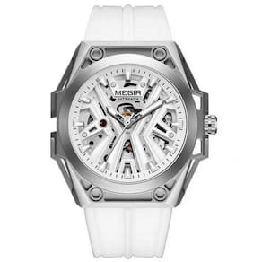 Relógio Masculino Automático Esportivo Pulseira De Silicone Impermeavel Branco