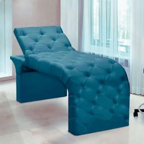 Maca Estofada Estética Cílios Regulável Spa Veludo Eloísa Azul Turquesa