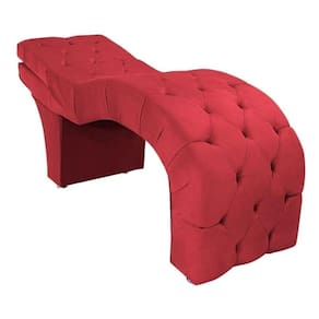 Maca Estética Estofada Reclinável Ergonômica Suede Camila Vermelho