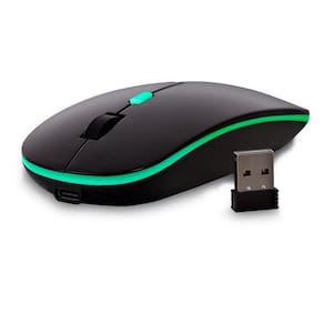 Mouse Sem Fio Maxprint Croma Bateria Interna Recarregável Com Led Preto 60000150