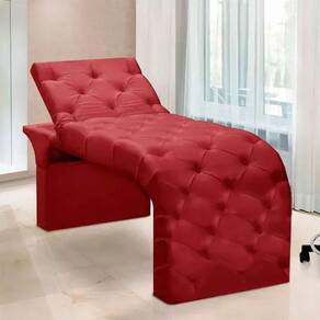 Maca Estofada Estética Cílios Regulável Spa Suede Eloísa Vermelho