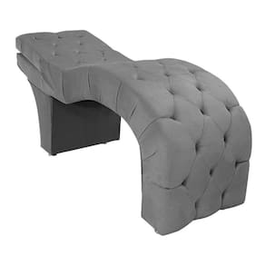 Maca Estética Estofada Reclinável Ergonômica Suede Vanessa Cinza
