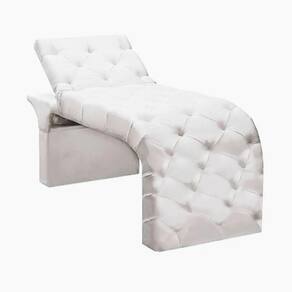 Maca Estofada Estética Cílios Regulável Spa Suede Valentina Branco