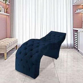 Maca Estofada Estética Cílios Salão Spa Suede Hellen Azul Marinho