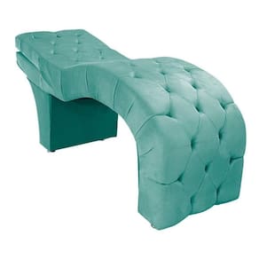Maca Estética Estofada Reclinável Ergonômica Suede Camila Azul Tiffany