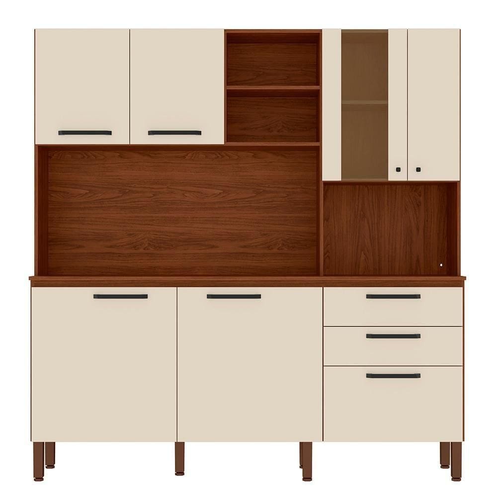 Cozinha Compacta Com Tampo 182 Cm Nogueira