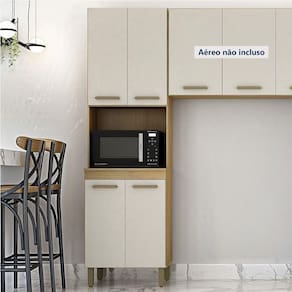 Paneleiro Com Nicho 4 Portas São Luis Valdemoveis Cinamomo/off White