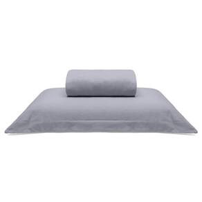 Jogo De Cama Buettner Solteiro King Malha 100% Algodão Liso 2 Peças Image Cinza