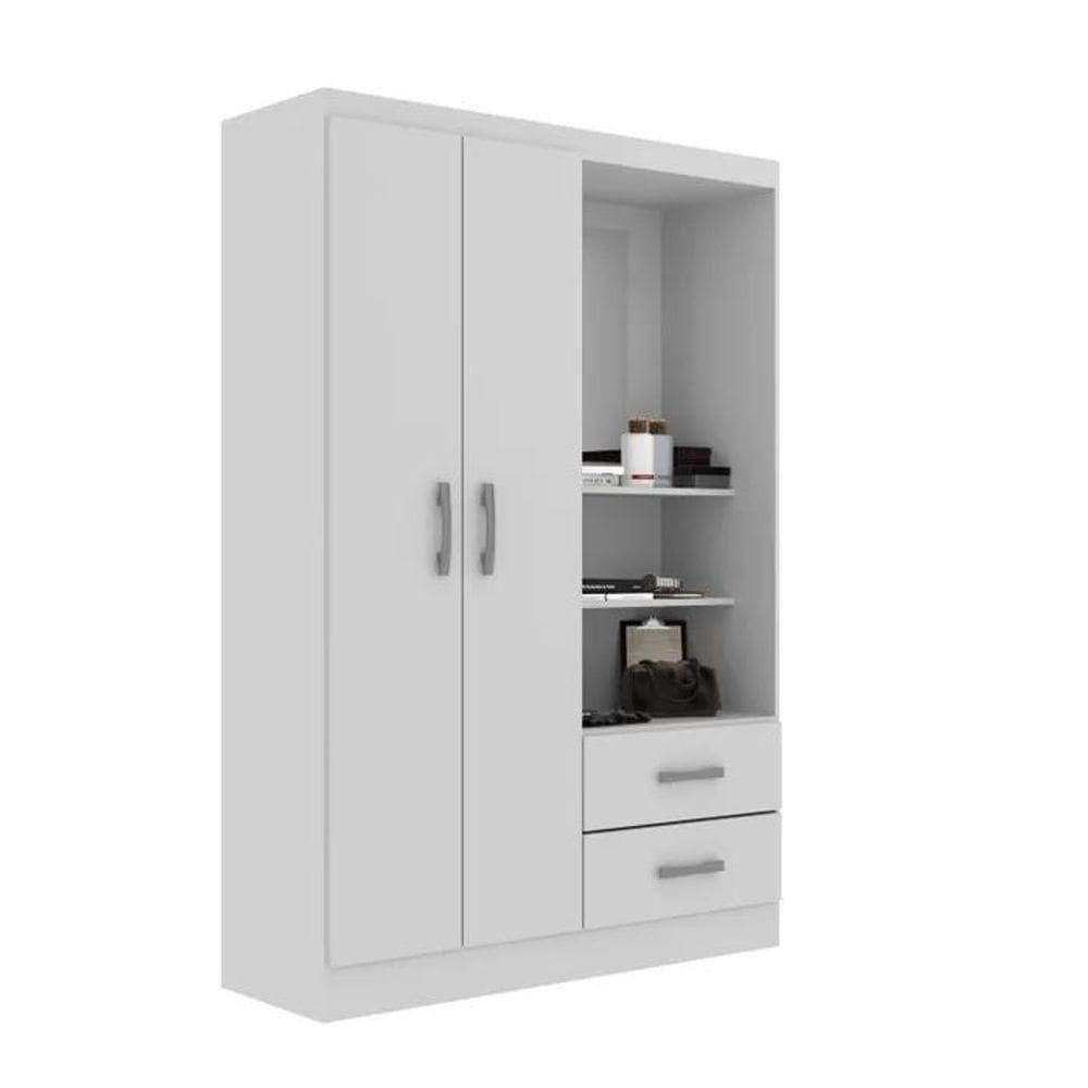 Guarda Roupa Capelinha Infantil 2 Portas 2 Gavetas Premium Branco