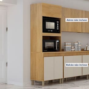 Paneleiro Com 2 Nichos 3 Portas Dakota Valdemoveis Cinamomo/off White