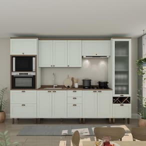 Cozinha Genialflex Ayla Com Cristaleira Hortelã