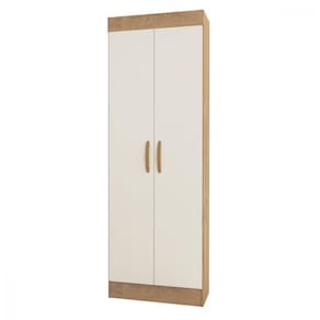 Armário Multiuso Uruguay 2 Portas Canelato Off White Atualle Canelato Rustico Com Off White