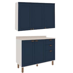 Armário De Cozinha Genialflex Modulado 2 Peças Azul