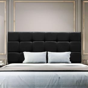 Cabeceira Cama Box Estofada King 195 Cm Gabriela Suede Preto