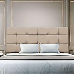 Cabeceira Estofada Cama Box Casal 160 Cm Gabriela Suede Bege