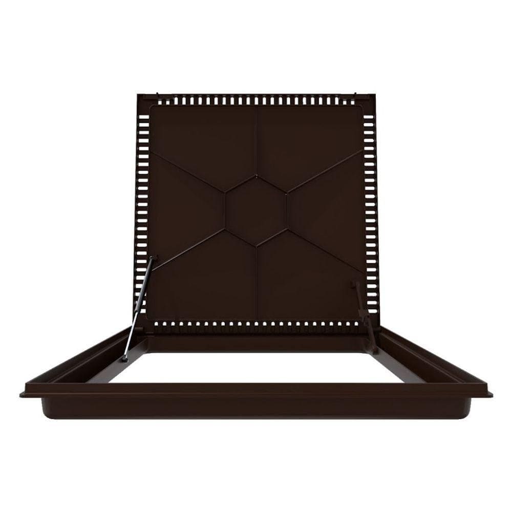 Tampa Piscina Ventilada Casa Máquina 80x80cm Rebaixo Marrom