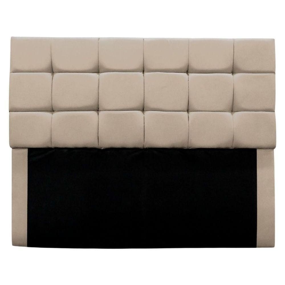 Cabeceira Cama Box Estofada Solteiro 90 Cm Clara Suede Bege