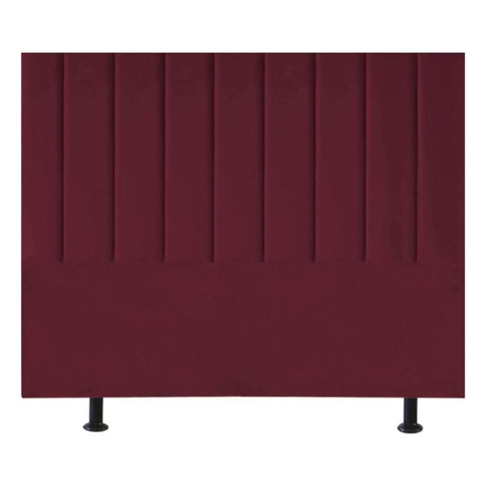 Cabeceira Estofada Cama Casal Queen Size 160 Cm Alice Suede Bordô