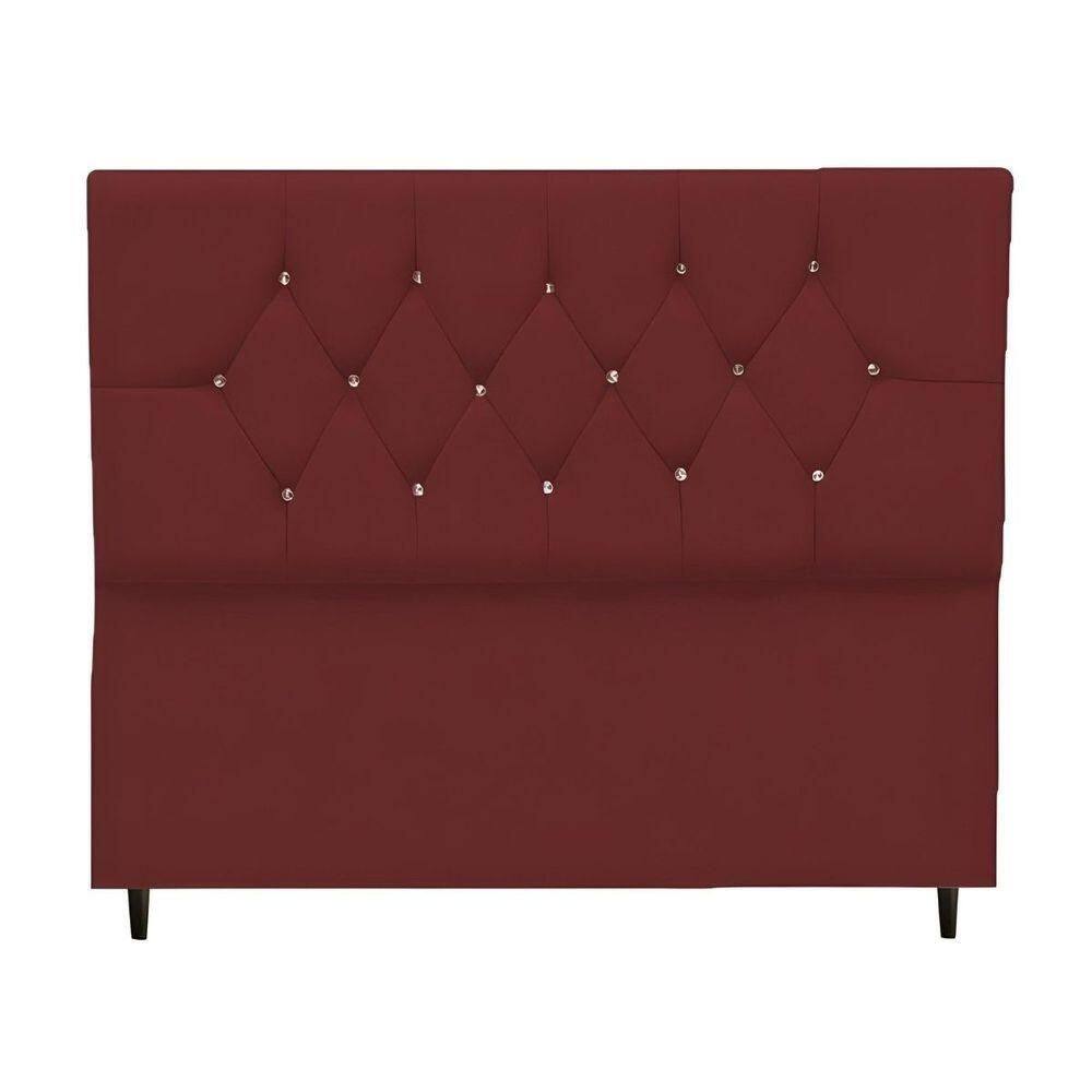 Cabeceira Estofada Cama Casal Queen Size 160 Cm Suede Ayla Bordô