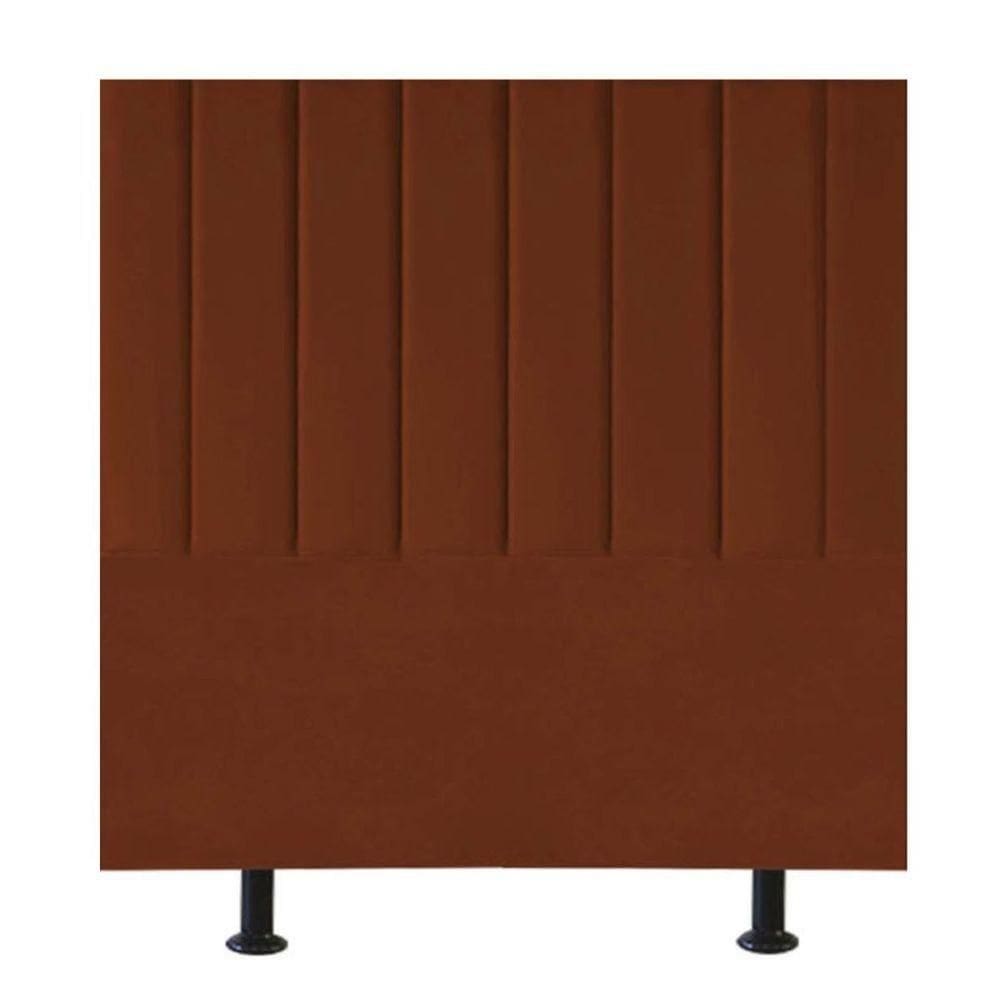 Cabeceira Estofada Cama Box King 195 Cm Maria Veludo Terracota