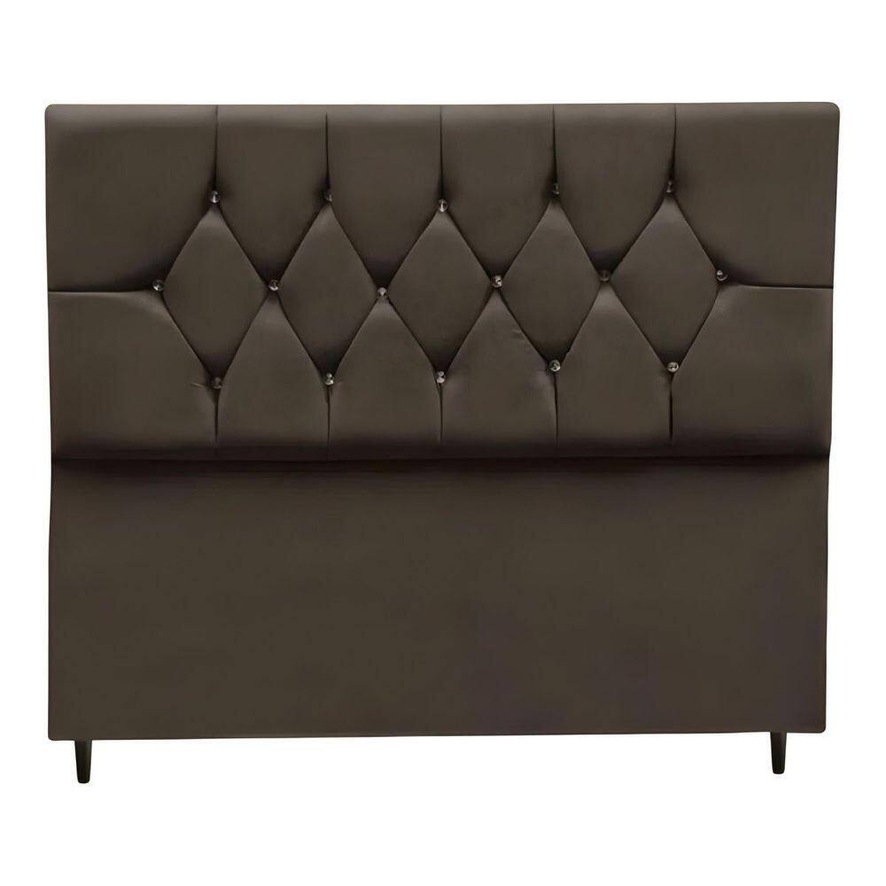 Cabeceira Estofada Cama Casal Queen Size 160 Cm Suede Ayla Marrom