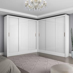 Closet Casal Duplo Dubai 6 Portas 6 Gavetas Branco