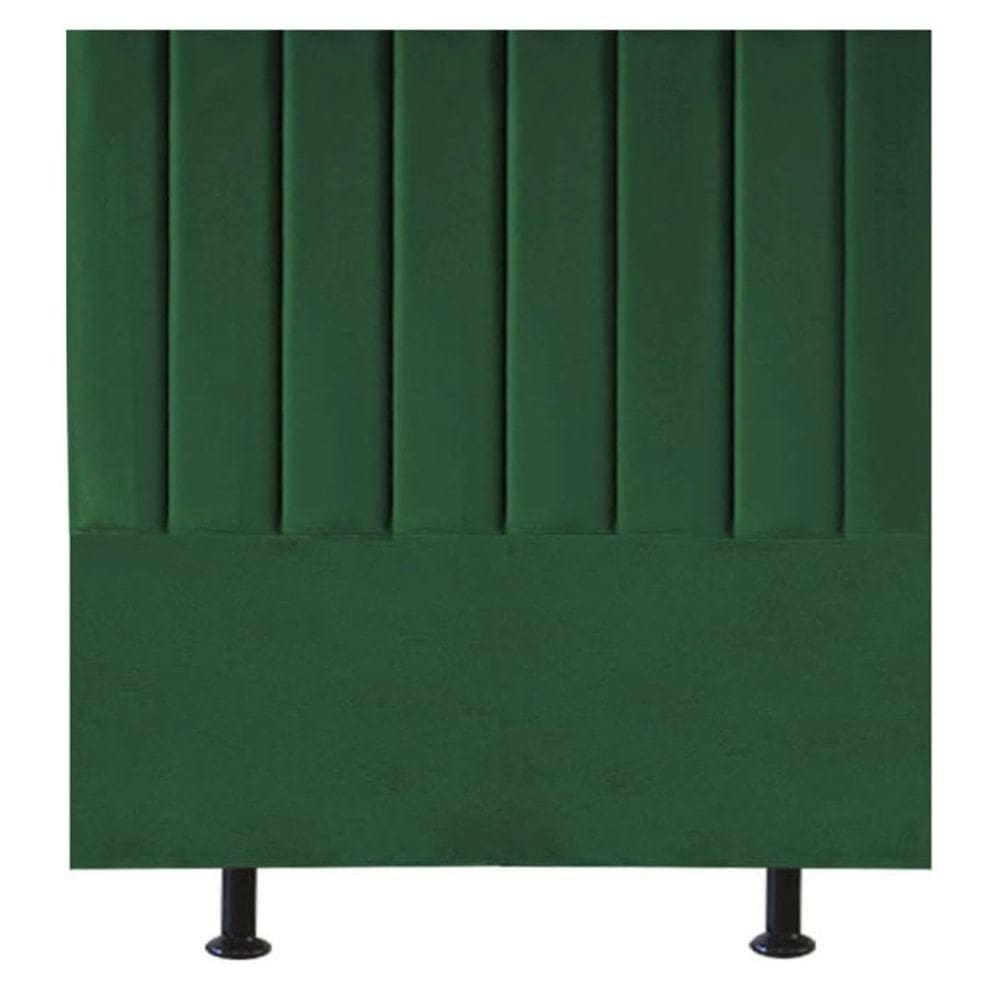 Cabeceira Estofada Cama Box Casal 140 Cm Alice Suede Verde