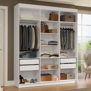 Guarda-roupa Closet 4 Gavetas 180 Cm Venus Madesa Branco