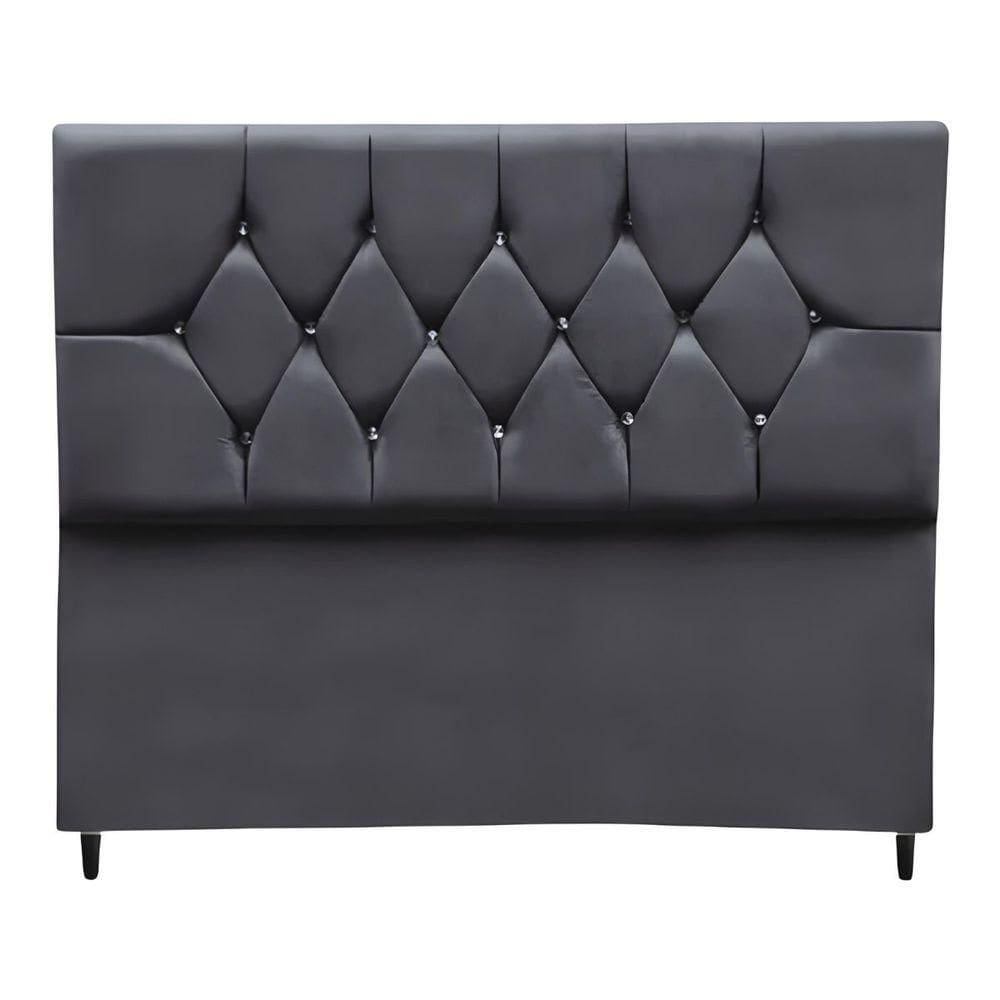 Cabeceira Estofada Cama Casal Queen Size 160 Cm Suede Ayla Cinza Escuro