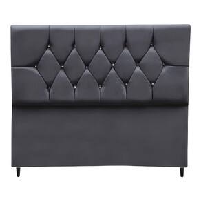 Cabeceira Estofada Cama Box Solteiro 90 Cm Suede Ayla Cinza Escuro