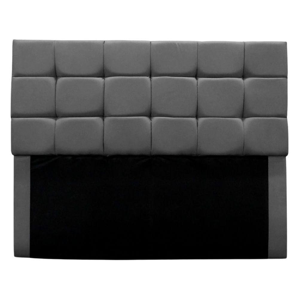 Cabeceira Cama Box Estofada Solteiro 90 Cm Clara Suede Cinza