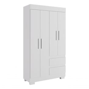 Guarda-roupa Infantil Argentina 4 Portas 2 Gavetas Linhamobília Branco