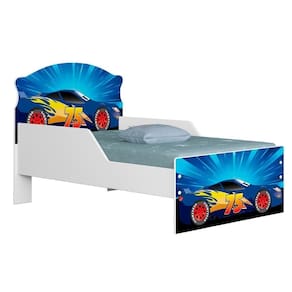 Mini Cama Infantil 148x68cm Proteção Lateral Carro Azul Z53 - Mpozenato