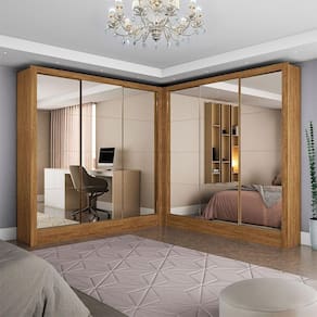 Closet Casal Duplo Dubai 6 Portas Premium 6 Gavetas Cinamomo