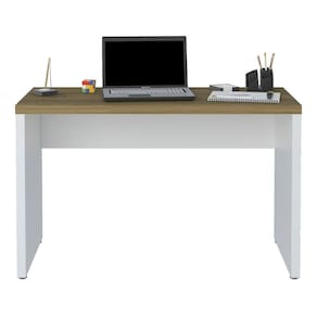 Mesa Para Escritório Home Office 120cm Cisne Olmo/branco A06 -mpozenato