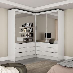 Closet Casal Sevilha 4 Portas Premium 12 Gvts Carioca Móveis Branco