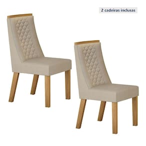 Conjunto 2 Cadeiras Dora Valdemoveis Cinamomo/veludo Bege