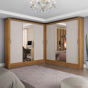 Closet Casal Duplo Dubai 6 Portas Plus 6 Gavetas Cinamomo Com Off White