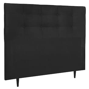 Cabeceira Estofada Cama Box Queen 160 Cm Irlanda Suede Preto