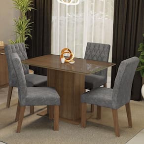 Conjunto Sala De Jantar Mesa 4 Cadeiras Reale Madesa